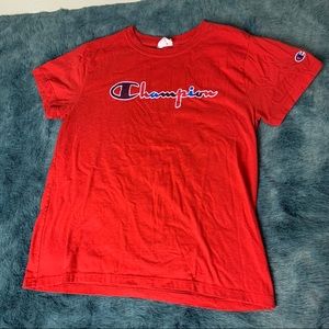 Champion vintage red top with logo size small
